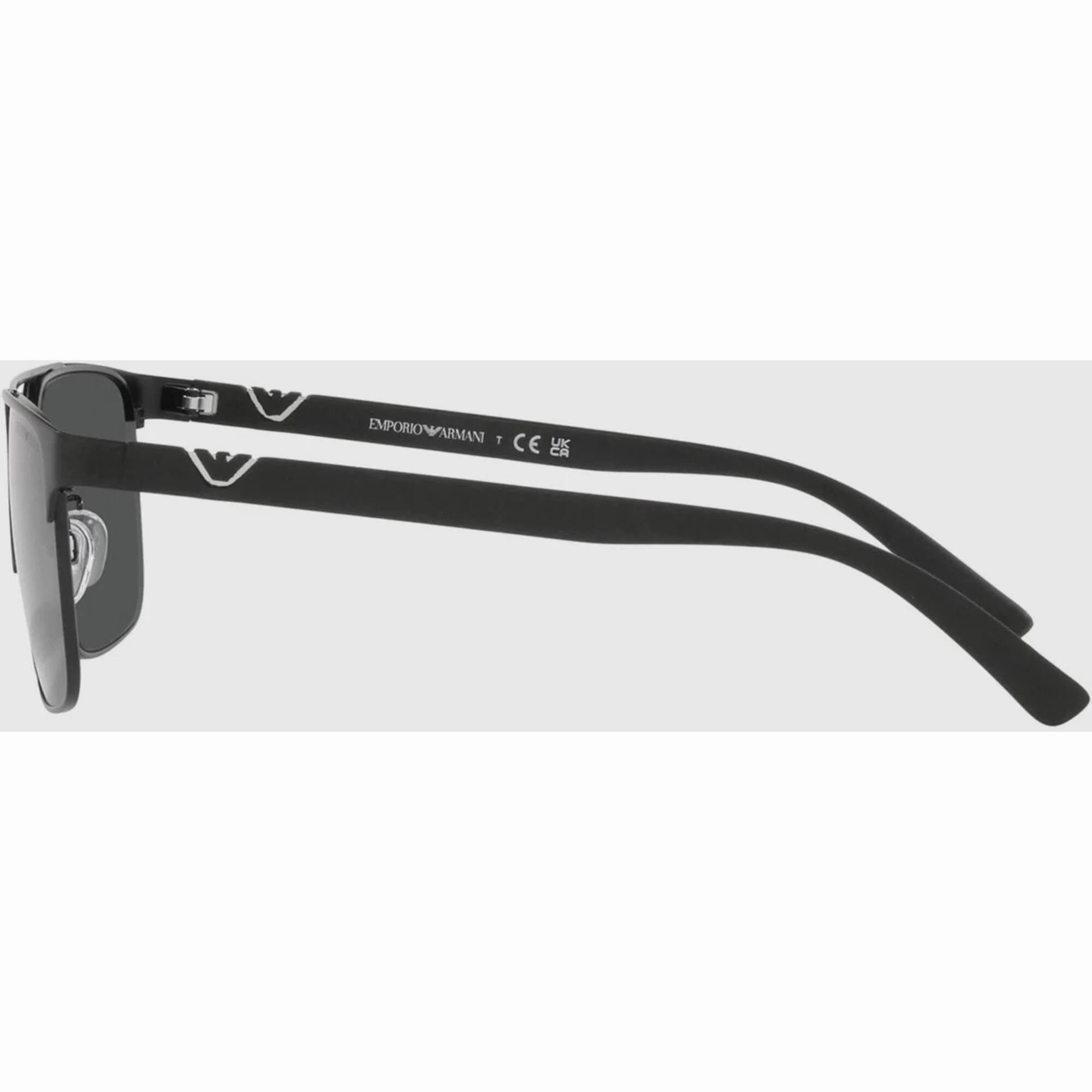 Emporio Armani Men's Sunglasses - Matte Black Metal Full Rim Pilot Frame | 2134 300187