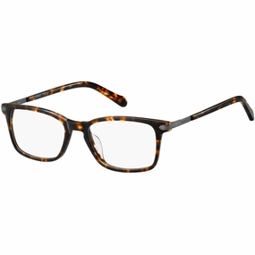 Fossil Men's Eyeglasses - Dark Havana Plastic Rectangular | FOSSIL FOS 7075/G 086