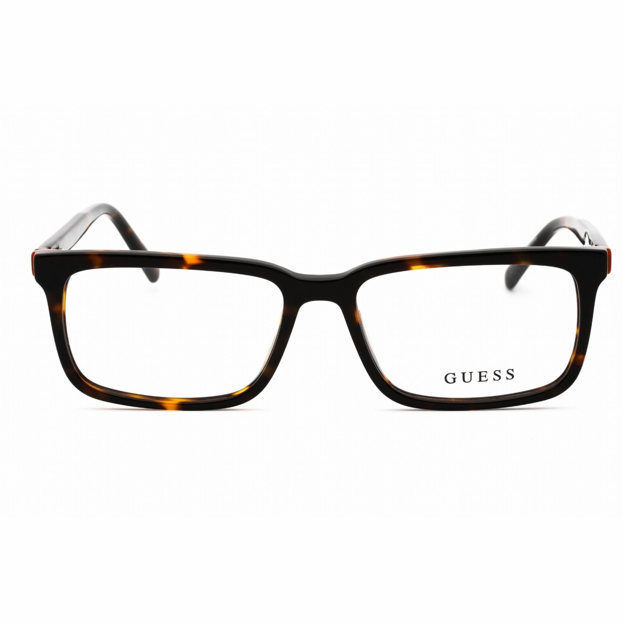 Guess Men's Eyeglasses - Dark Havana Rectangular Plastic Full Rim Frame | GU50068 052
