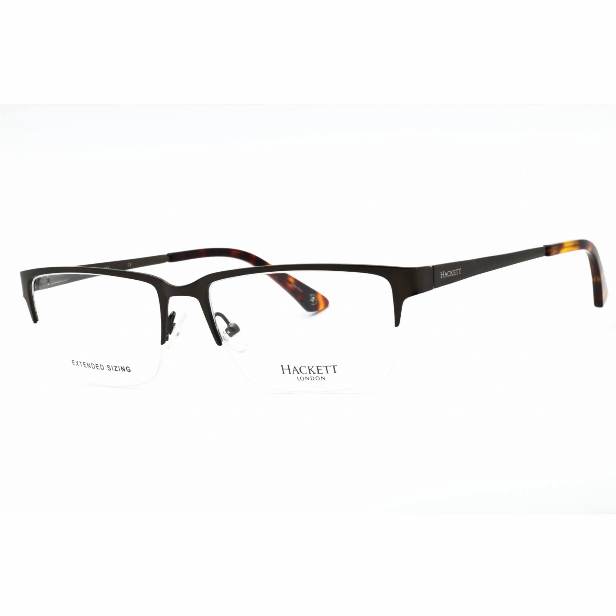 Hackett Men's Eyeglasses - Dark Gunmetal Metal Half Rim Rectangular Frame | HEK1187 91
