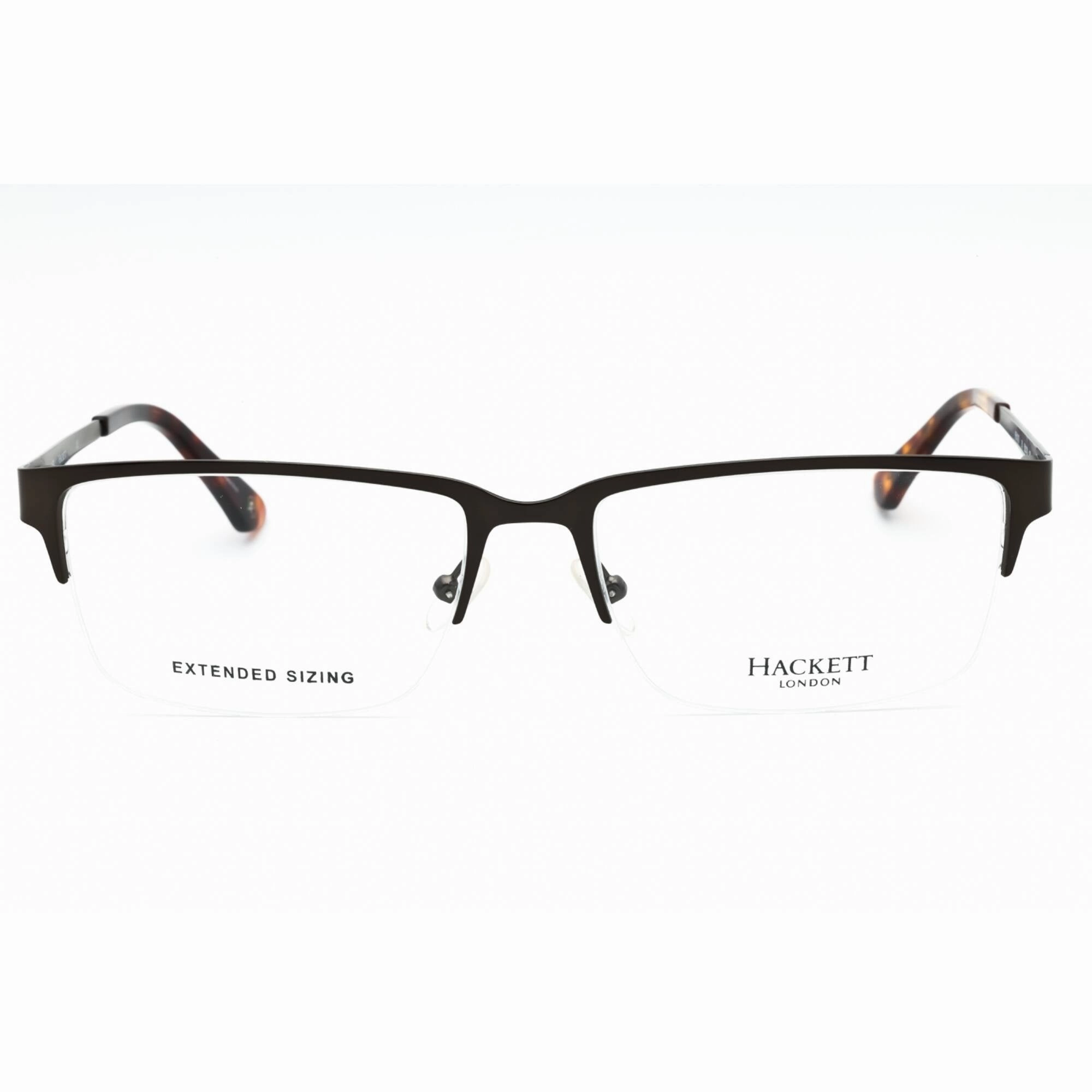 Hackett Men's Eyeglasses - Dark Gunmetal Metal Half Rim Rectangular Frame | HEK1187 91