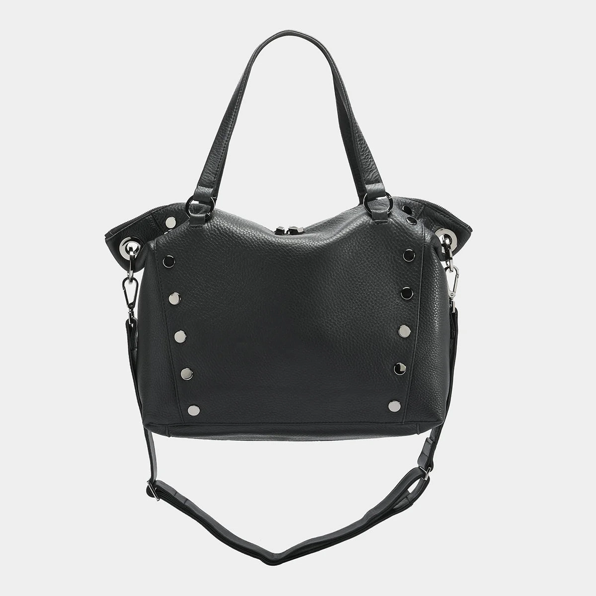 Hammitt Daniel Lrg Leather Tote Bag Black/Gunmetal