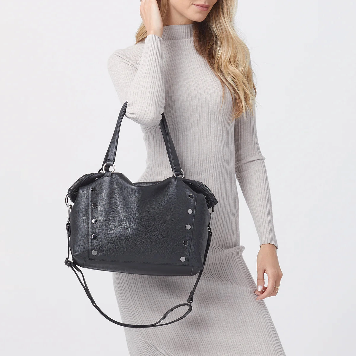 Hammitt Daniel Lrg Leather Tote Bag Black/Gunmetal