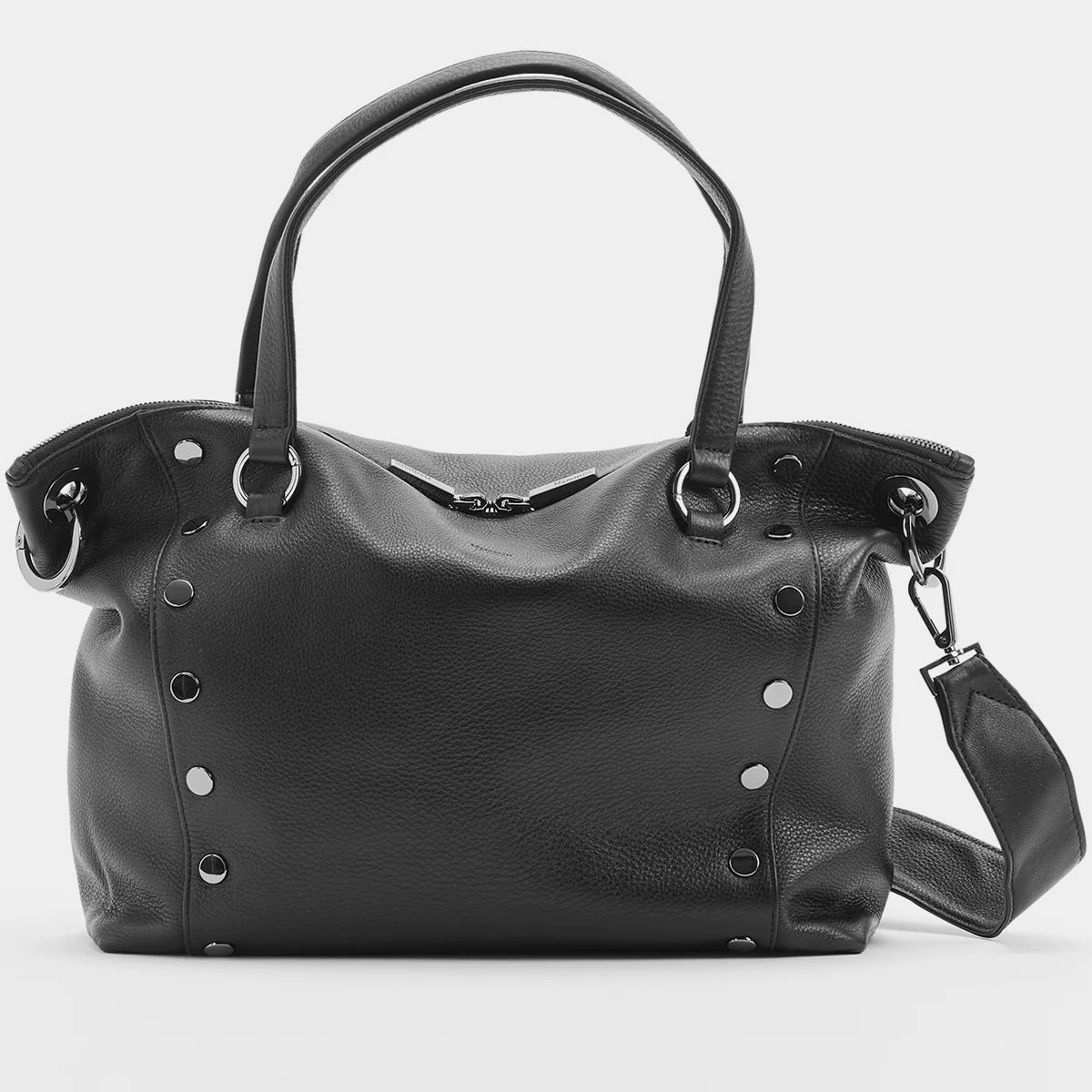 Hammitt Daniel Lrg Leather Tote Bag Black/Gunmetal