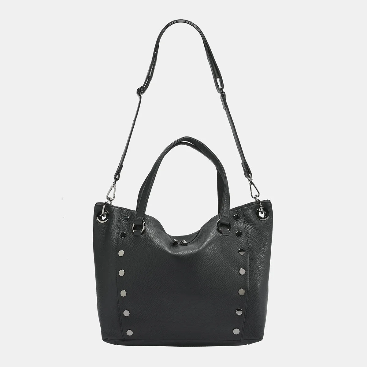 Hammitt Daniel Lrg Leather Tote Bag Black/Gunmetal