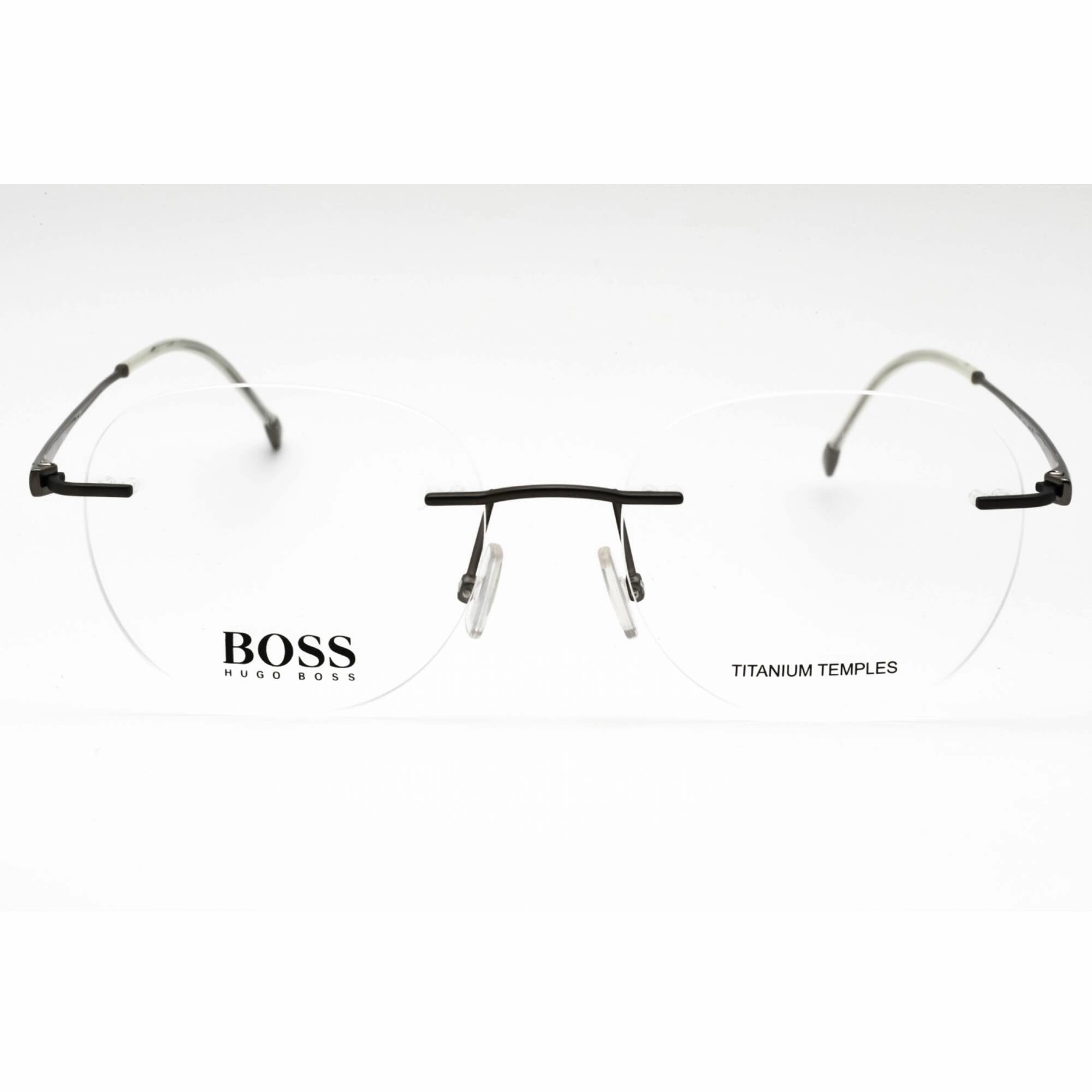 Hugo Boss Men's Eyeglasses - Matte Dark Ruthenium Oval Frame | BOSS 1266/D 0R80 00
