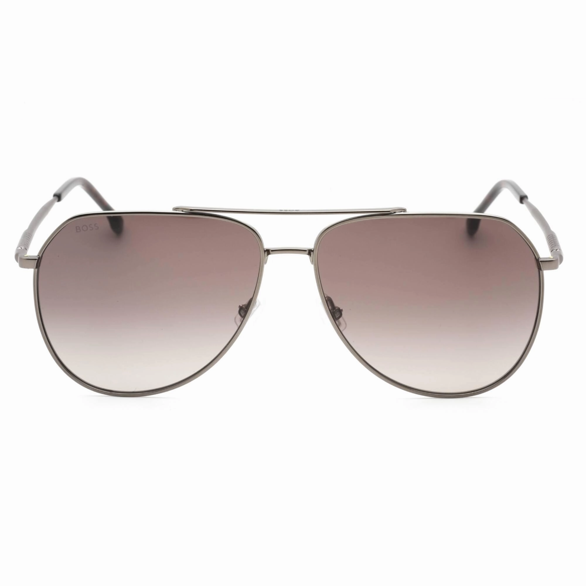 Hugo Boss Men's Sunglasses - Brown Shaded Lens Dark Ruthenium | BOSS 1447/S KJ1 DK