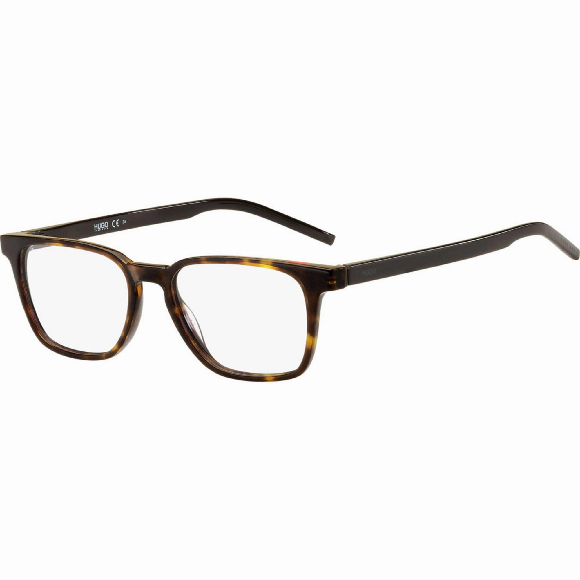 Hugo Men's Eyeglasses - Dark Havana/Matte Black Acetate Frame Demo Lens | HG 1130 86