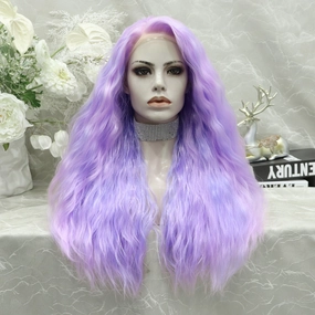 IMstyle Champagne-Multicolored Purple&Pink&Blonde Long Loose Curl 28'' Synthetic Lace Front Wig