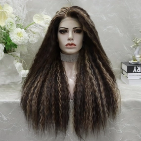 IMstyle Dory deep curls sexy brown with Blonde highlights low dens pre pluck