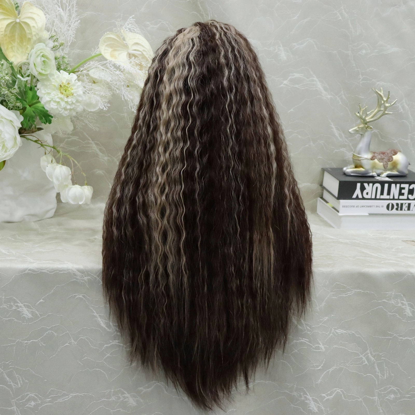 IMstyle Dory deep curls sexy brown with Blonde highlights low dens pre pluck
