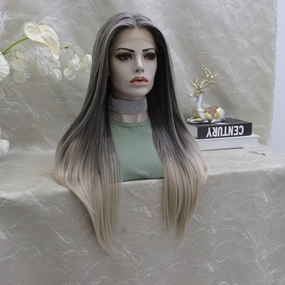 IMstyle Luisa grey ombré straight style T-part lace front Glue less TS75-2414