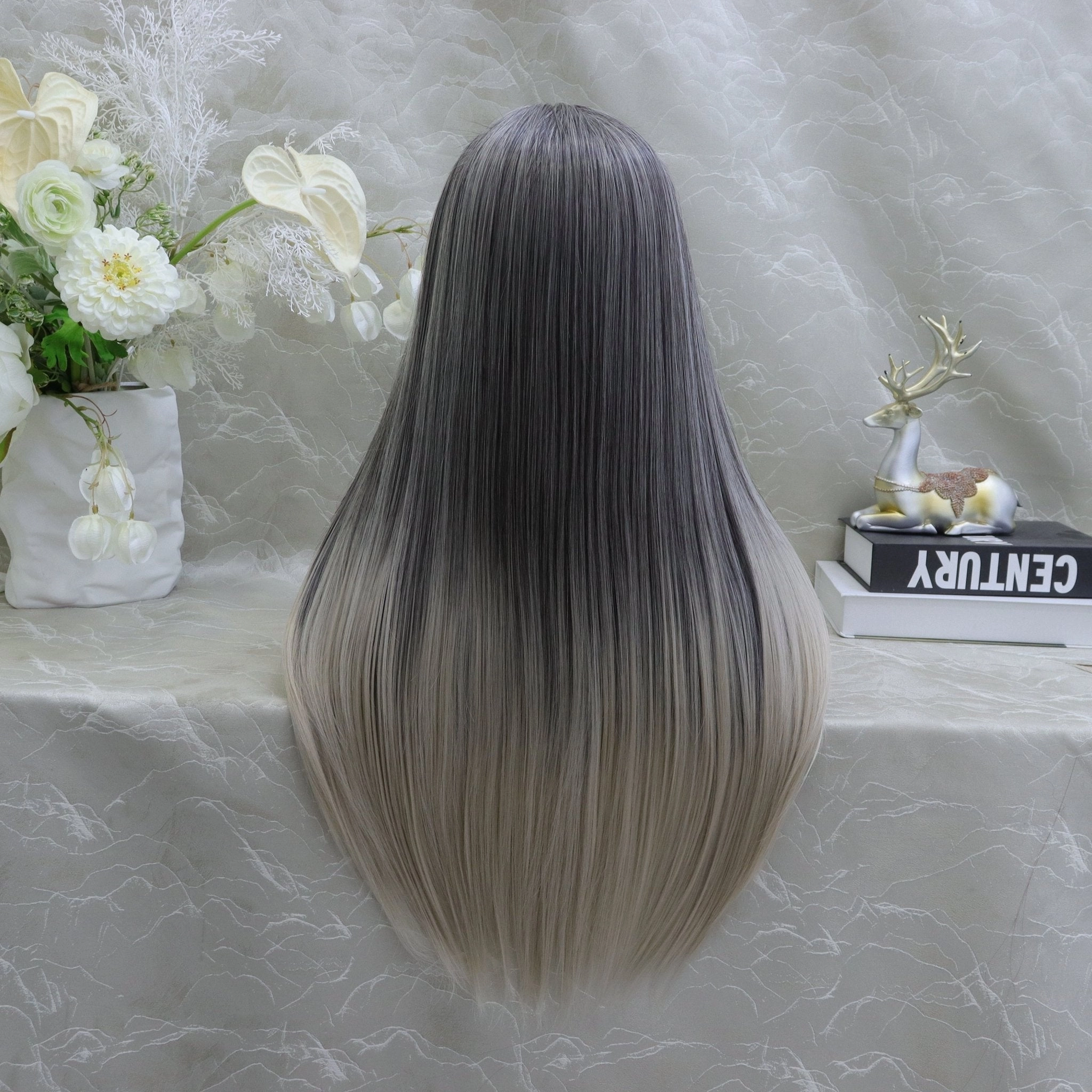 IMstyle Luisa grey ombré straight style T-part lace front Glue less TS75-2414