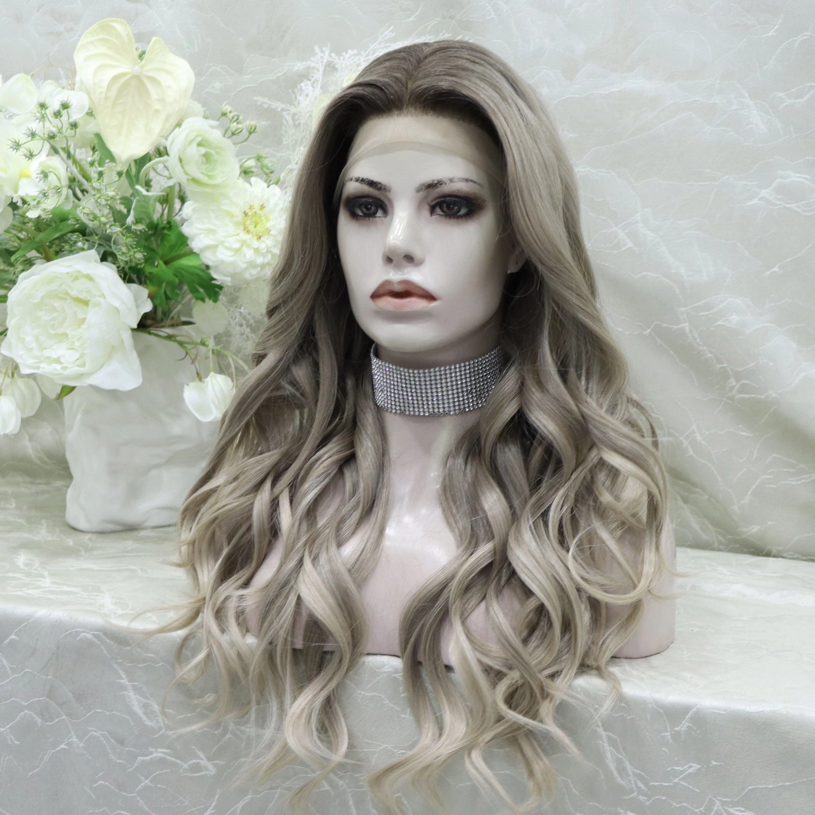 IMstyle Shastina New big Lace Free parting ashy Blonde with Soft rooting 13*4