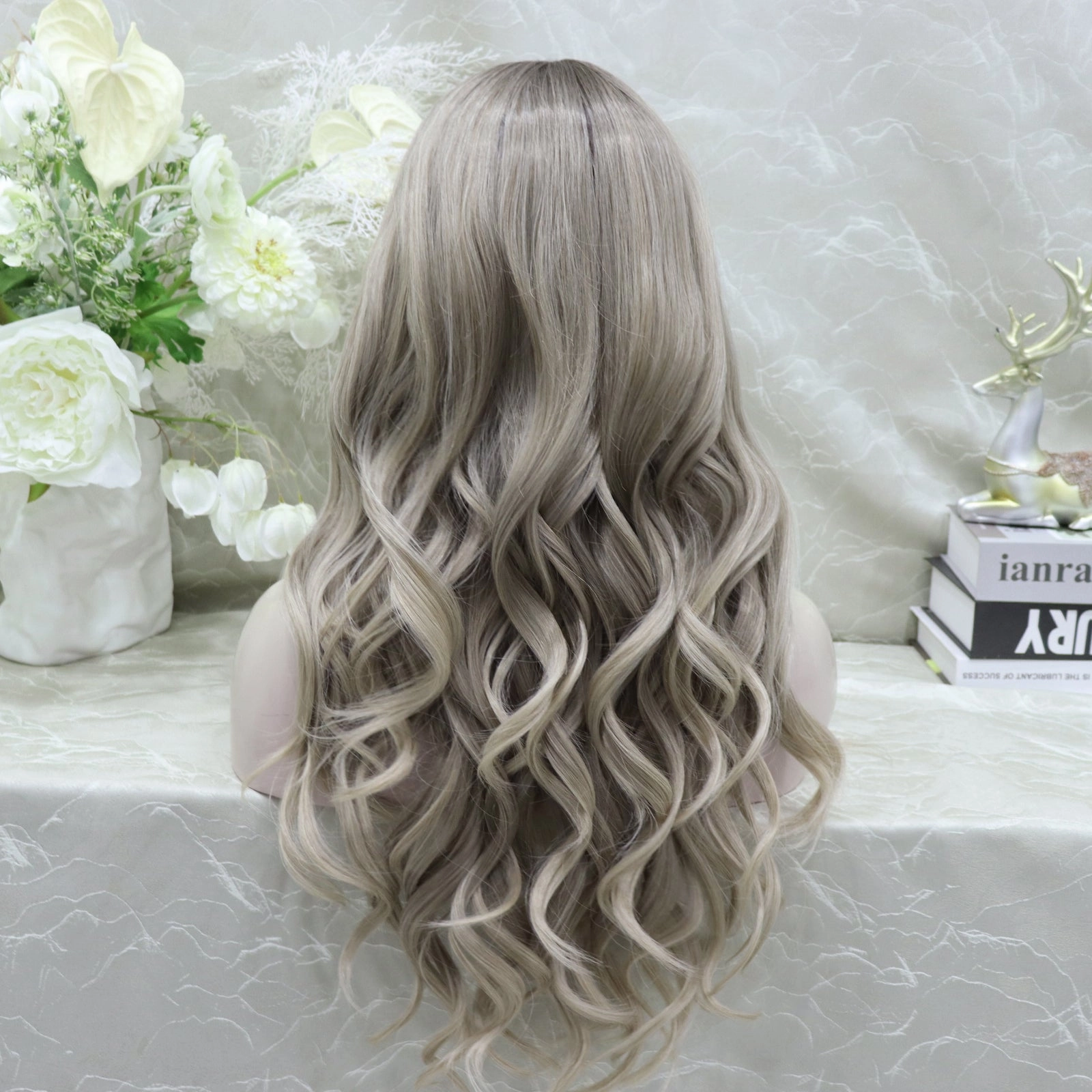 IMstyle Shastina New big Lace Free parting ashy Blonde with Soft rooting 13*4
