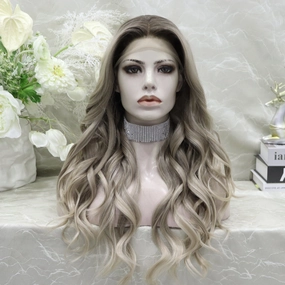 IMstyle Shastina New big Lace Free parting ashy Blonde with Soft rooting 13*4