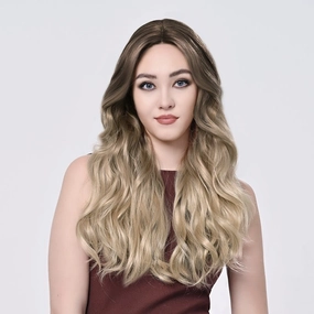 Imstylewigs 26 inches Ombre dark blonde body wavy lace wigs