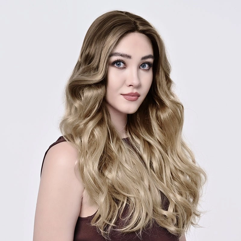 Imstylewigs 26 inches Ombre dark blonde body wavy lace wigs