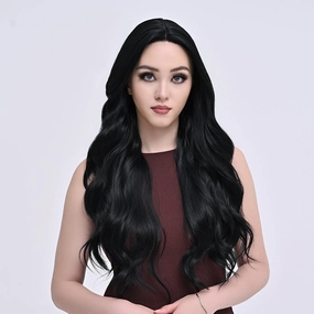Imstylewigs-Diana-30 inches Black body wavy  lace wigs