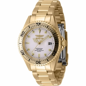 Invicta Men's Quartz Watch - Pro Diver White Dial Yellow Gold Bracelet | 8938OB
