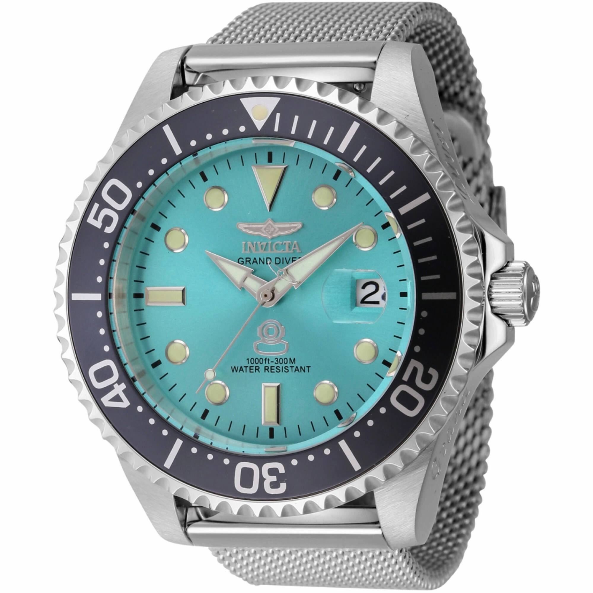 Invicta Men's Watch - Grand Diver Silver Tone Automatic Blue Dial Bracelet | 45804