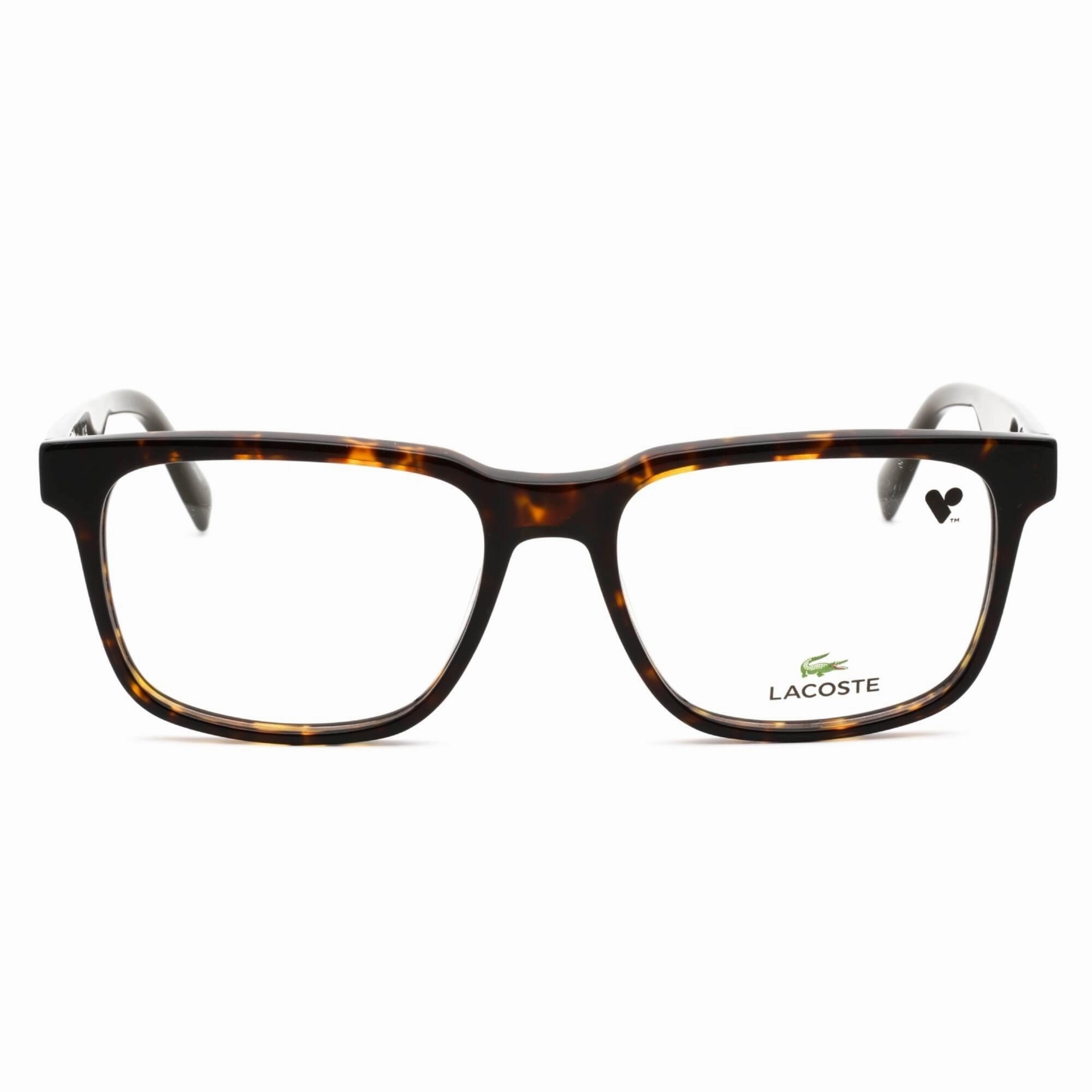 Lacoste Men's Eyeglasses - Full Rim Dark Havana Plastic Rectangular Frame | L2908 230