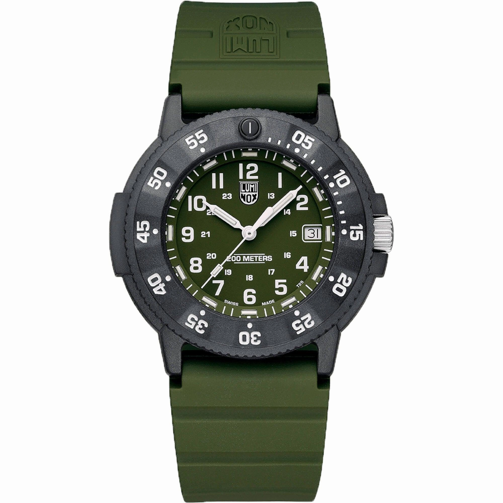 Luminox Men's Watch - Navy SEAL Quartz Green Dial Silicone Strap | XS.3013.EVO.S