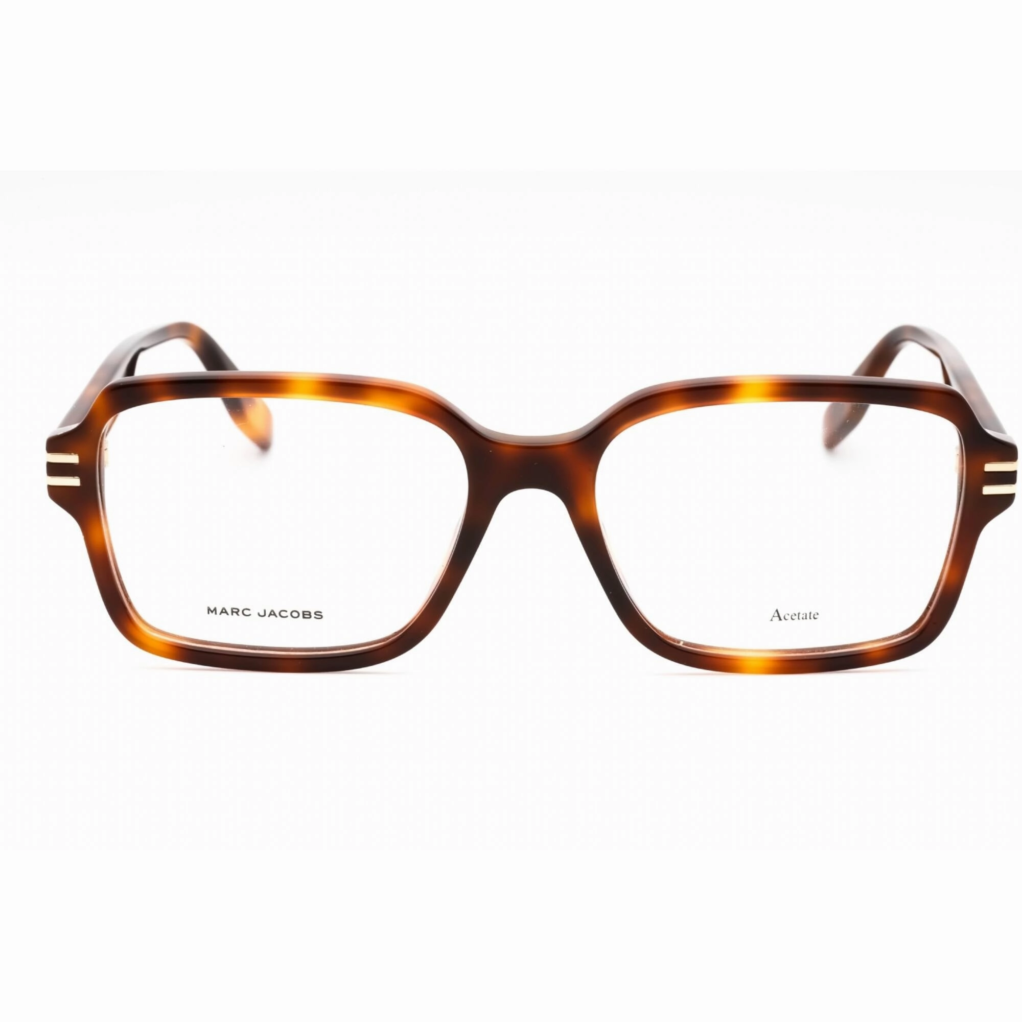 Marc Jacobs Men's Eyeglasses - Havana Plastic Rectangular Full Rim | MARC 607 086