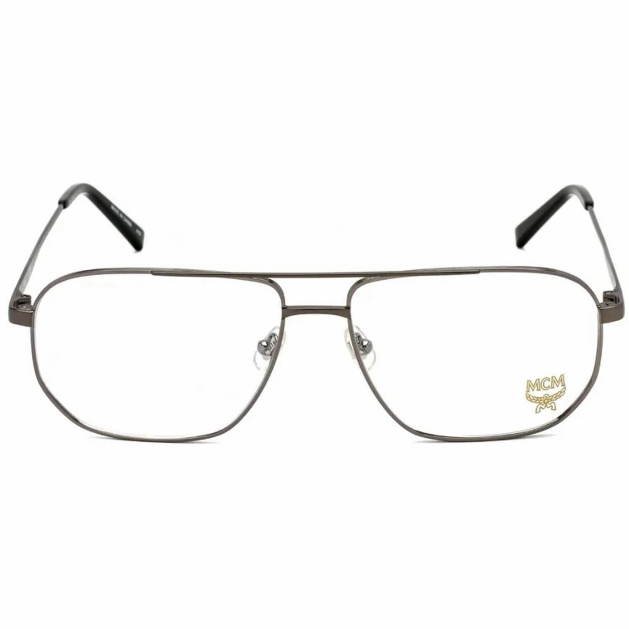 MCM Men's Eyeglasses - Dark Ruthenium Metal Aviator Frame Demo Lens | MCM 2137 69