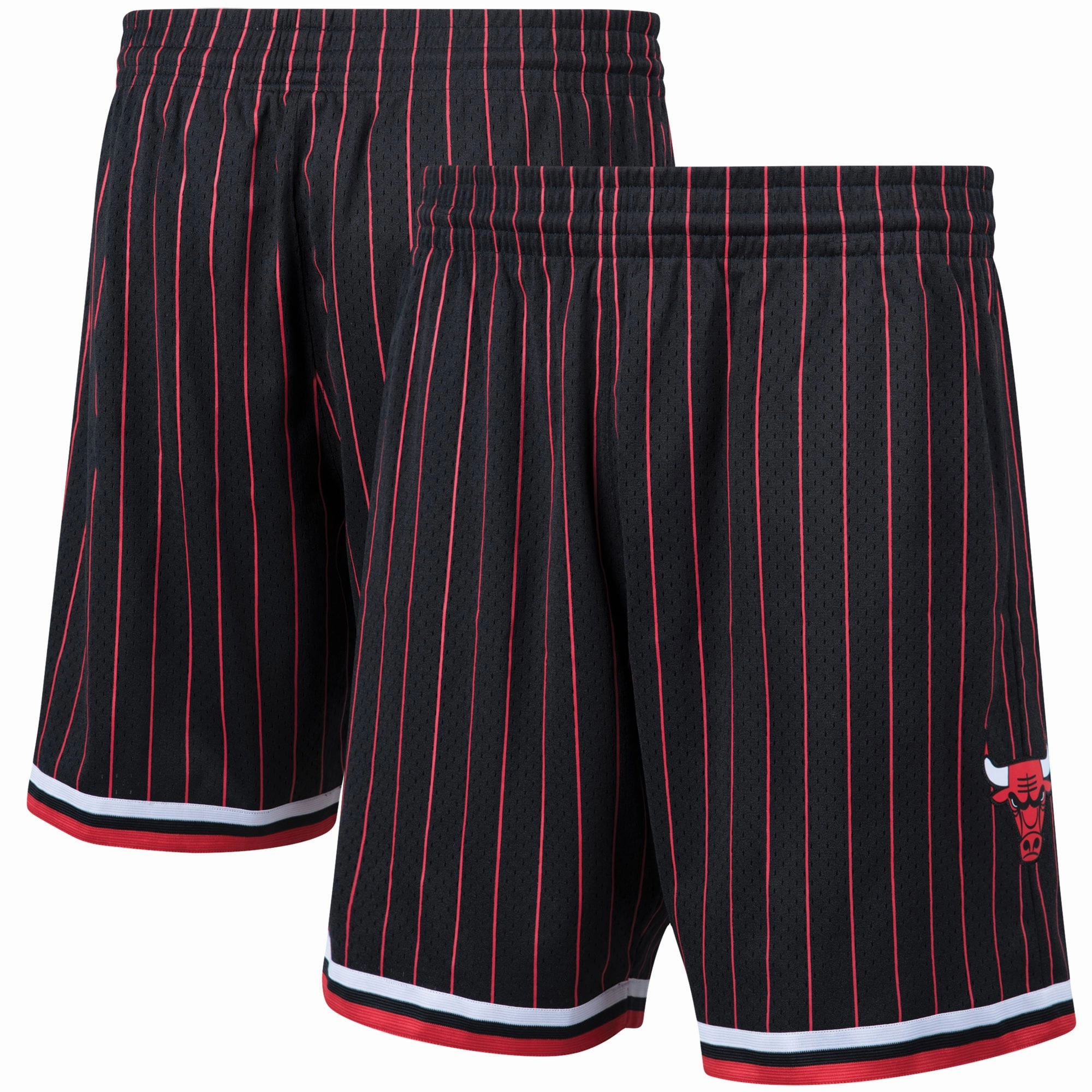 Men's Chicago Bulls Mitchell & Ness 1996-97 Black Hardwood Classics Swingman Shorts