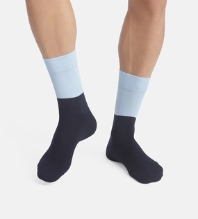 Men's colorblock cotton socks Navy and Blue Dim Fashion