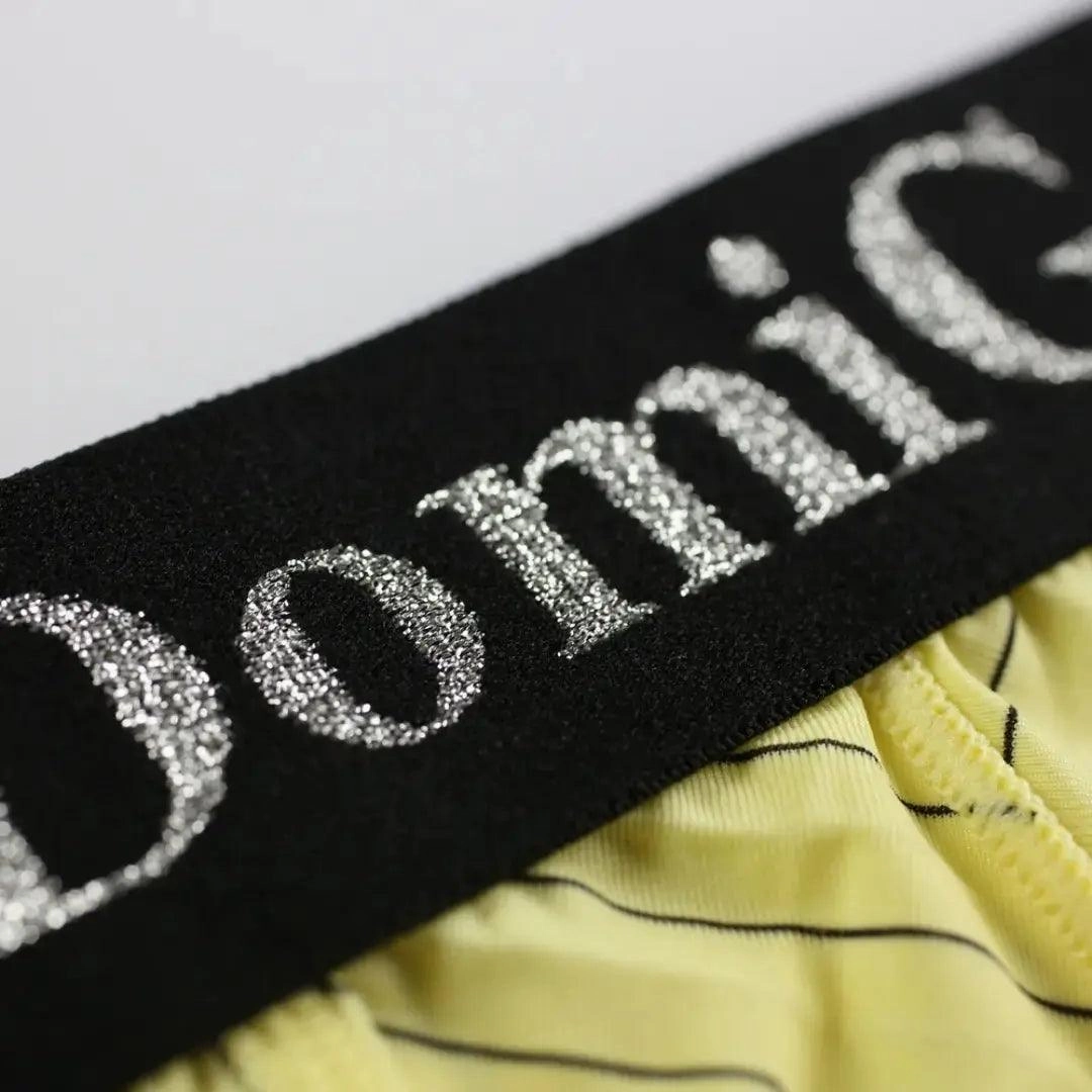 Men's Ice Silk Striped Mid-Waist Trunks Pouch Male Underwear