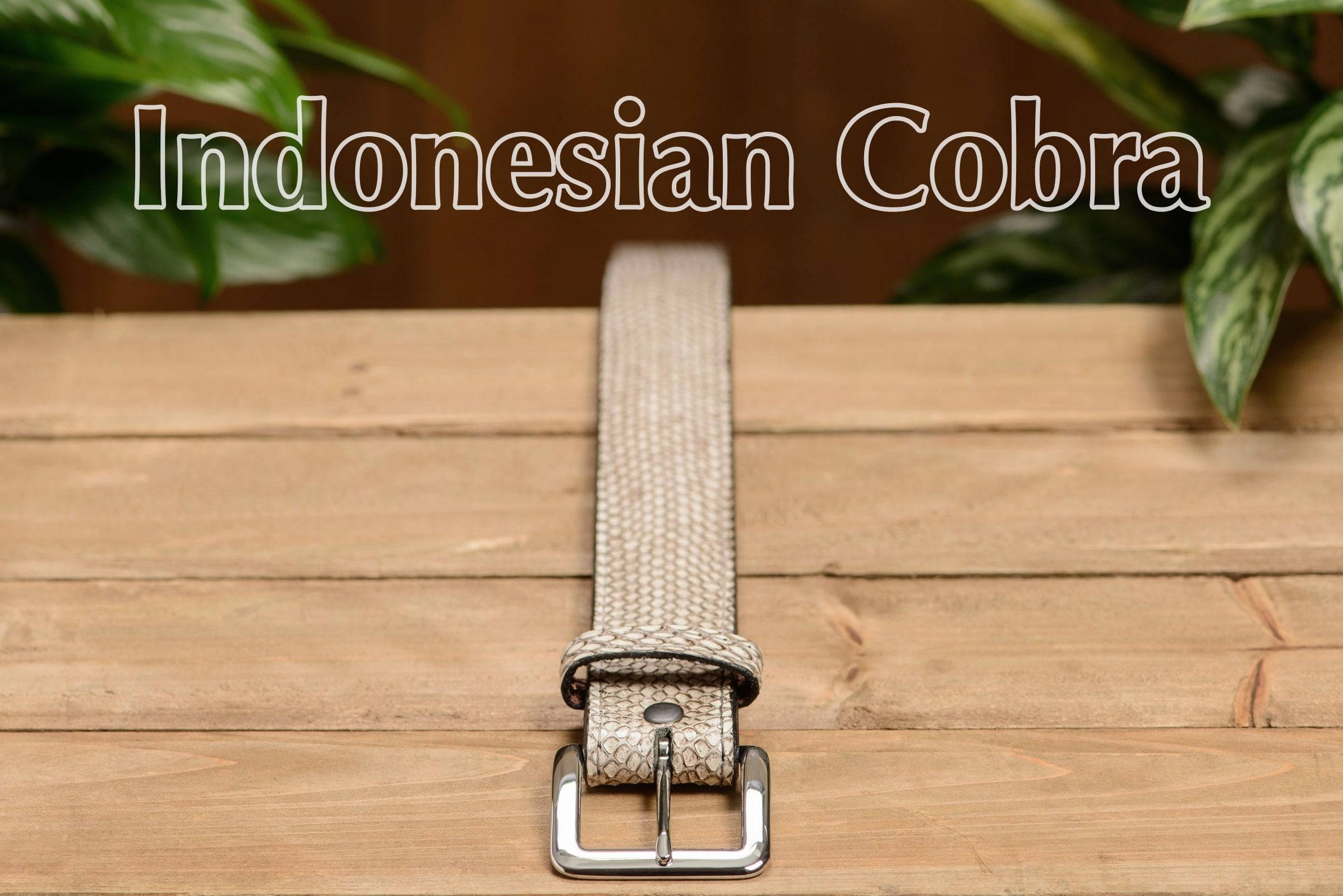 Men's Indonesian Spitting Cobra Leather Belt