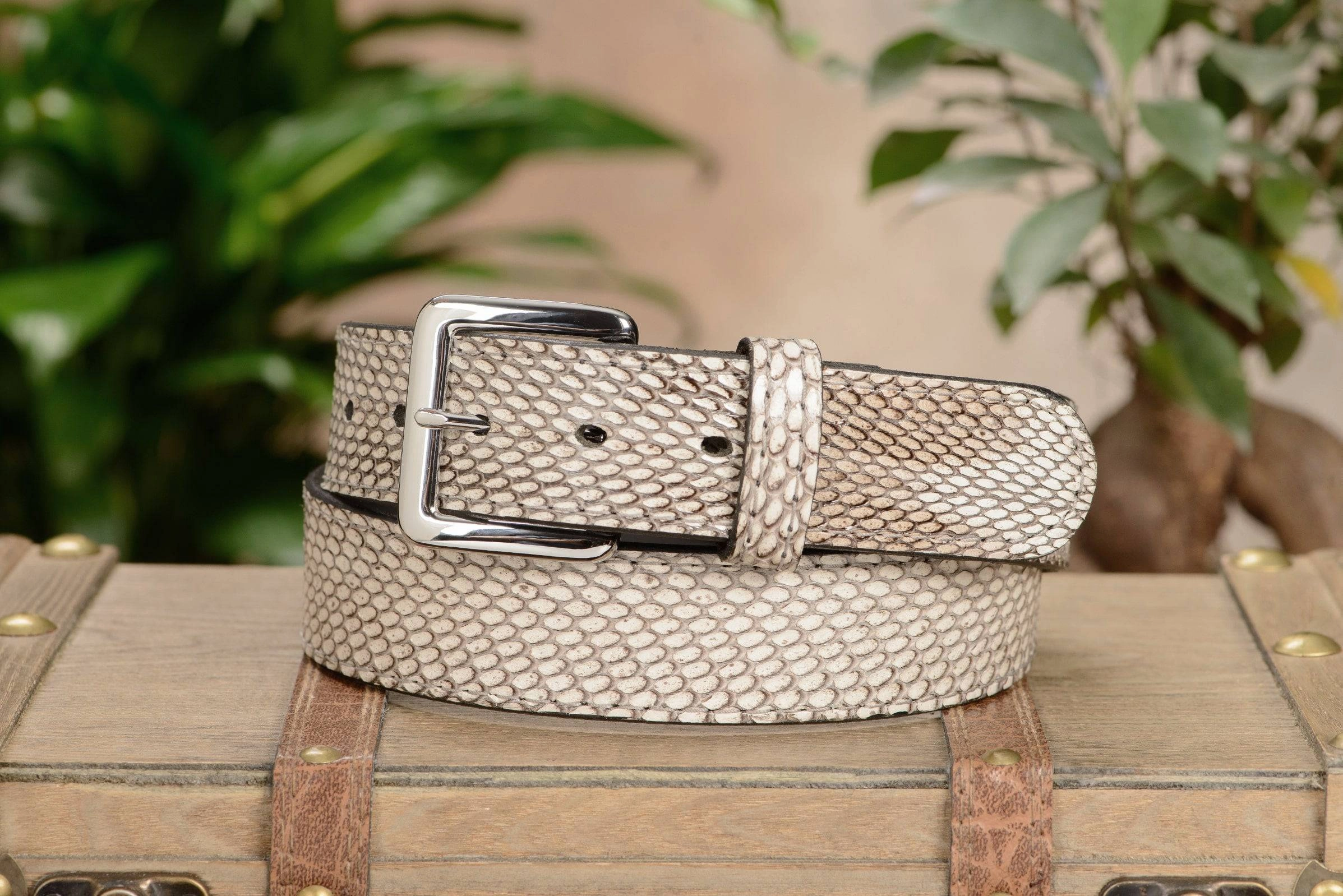 Men's Indonesian Spitting Cobra Leather Belt