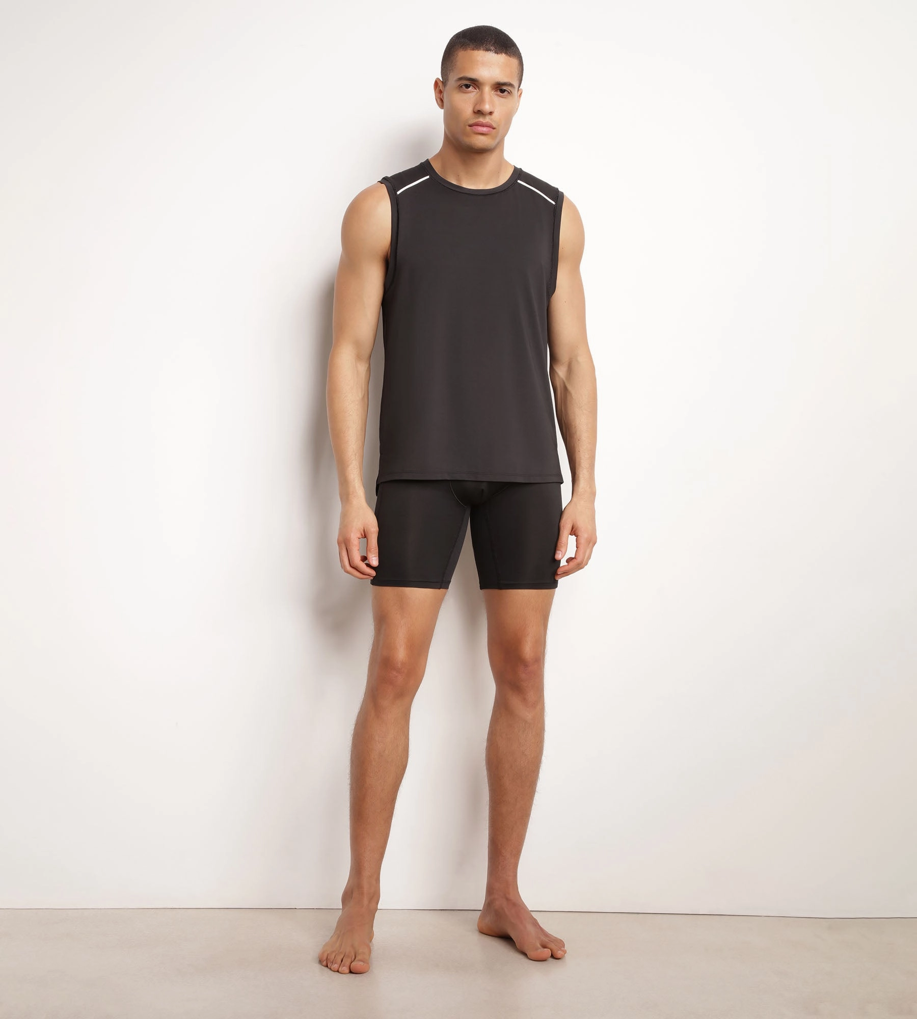 Men's microfibre and mesh boxer shorts Black Dim Move
