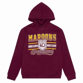 Men's QRL State Of Origin Queensland Maroons Varsity Font Hoodie