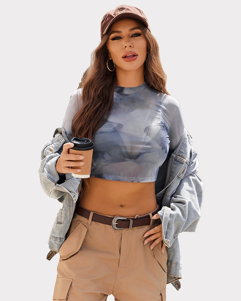 Mesh Y2K Crop Top