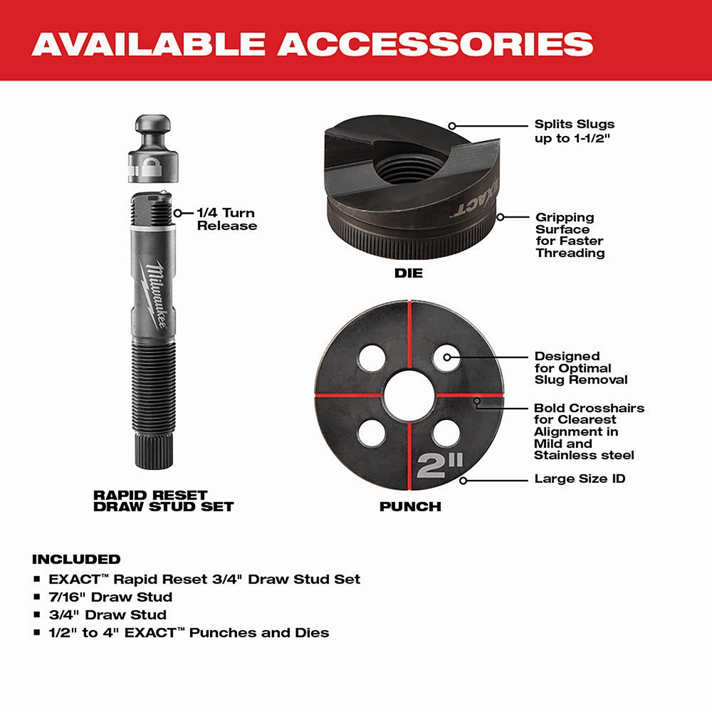 Milwaukee 2677-23FG M18 18V 6 Ton Knockout 1/2" - 4" Bundle w/ Quick Connect
