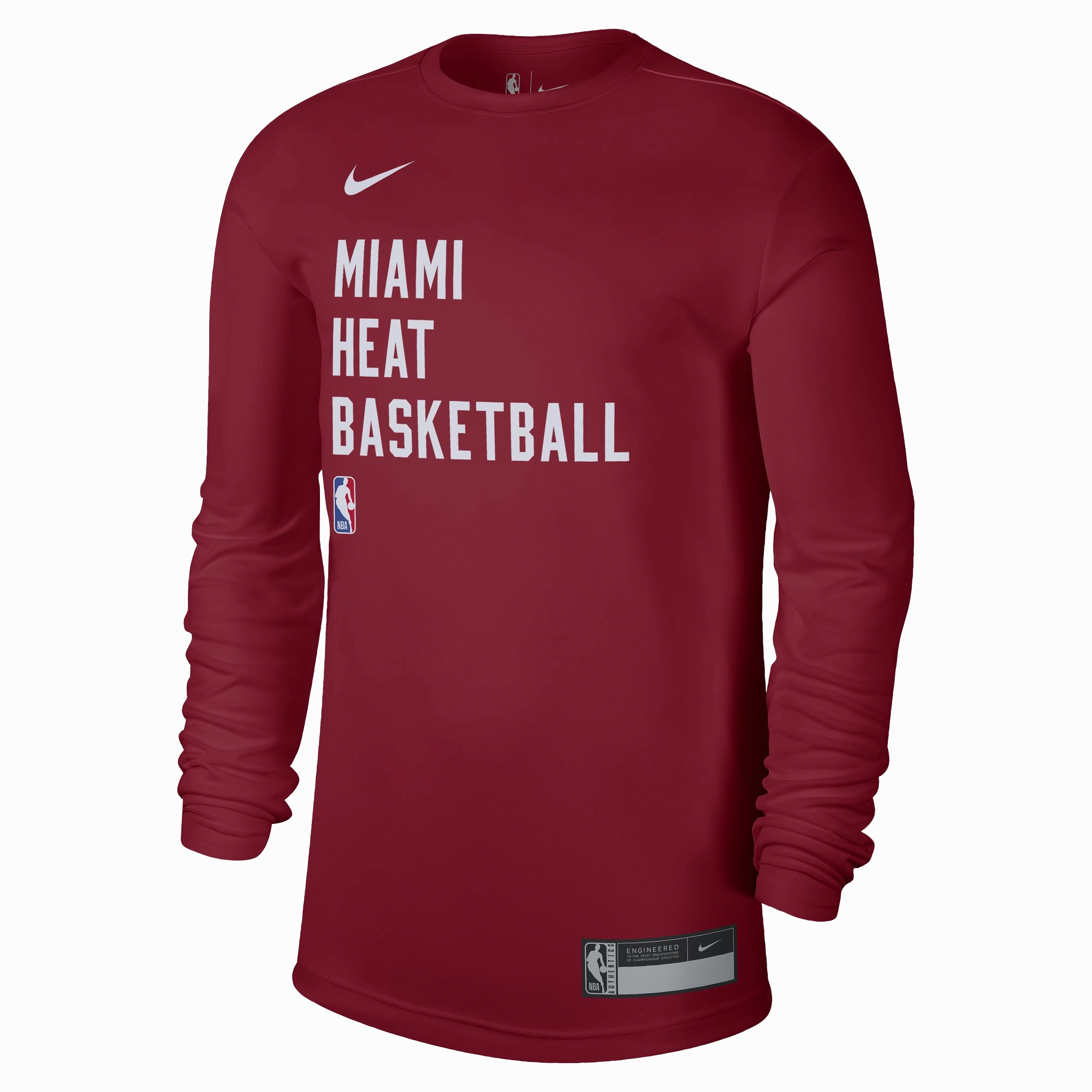 Nike Miami HEAT 2023-24 On-Court Red Practice long Sleeve Tee