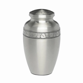 Pewter Urn with Jasmine Leaf Art