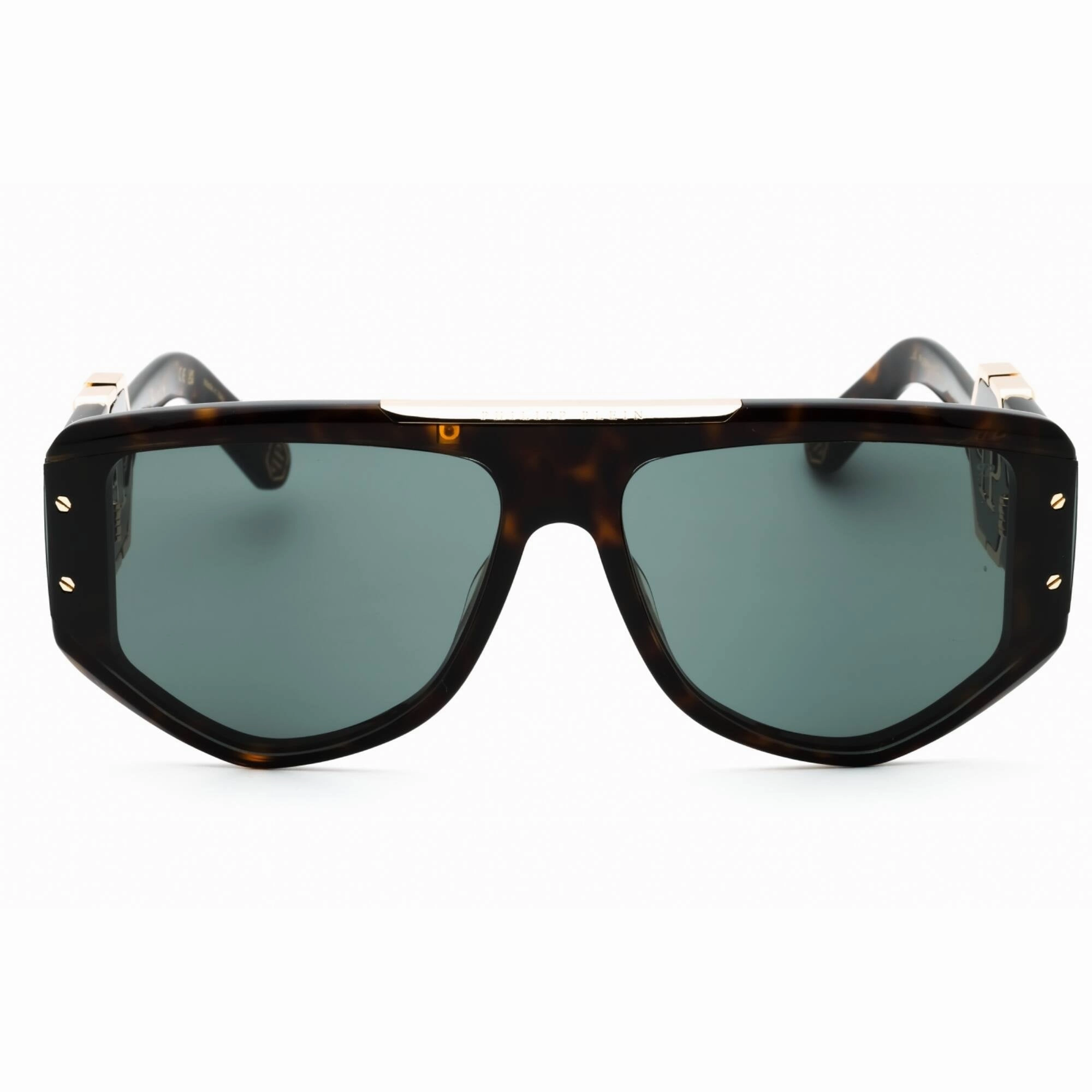 Philipp Plein Men's Sunglasses - Shiny Dark Havana Full Rim Navigator | SPP093M 0722