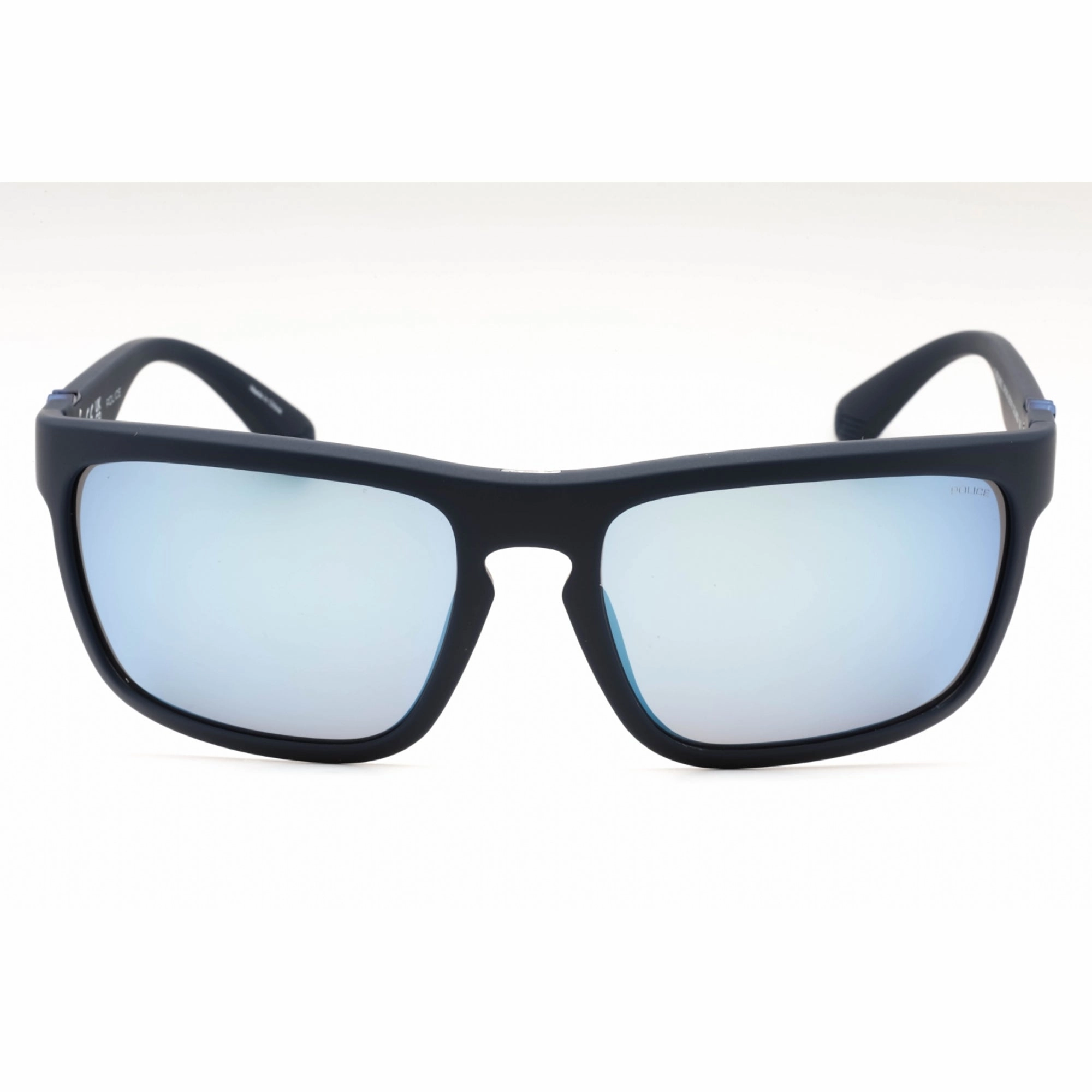 Police Men's Sunglasses - Matte Dark Blue Plastic Rectangular Frame | SPLF63 06QS