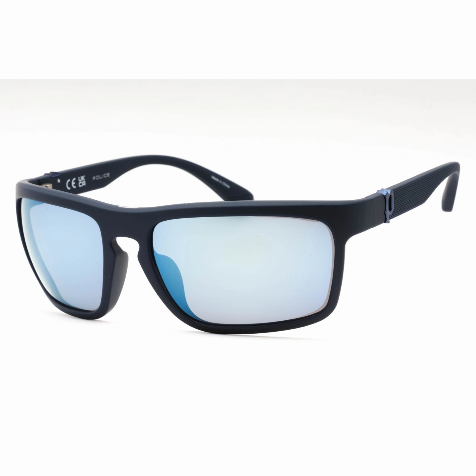 Police Men's Sunglasses - Matte Dark Blue Plastic Rectangular Frame | SPLF63 06QS