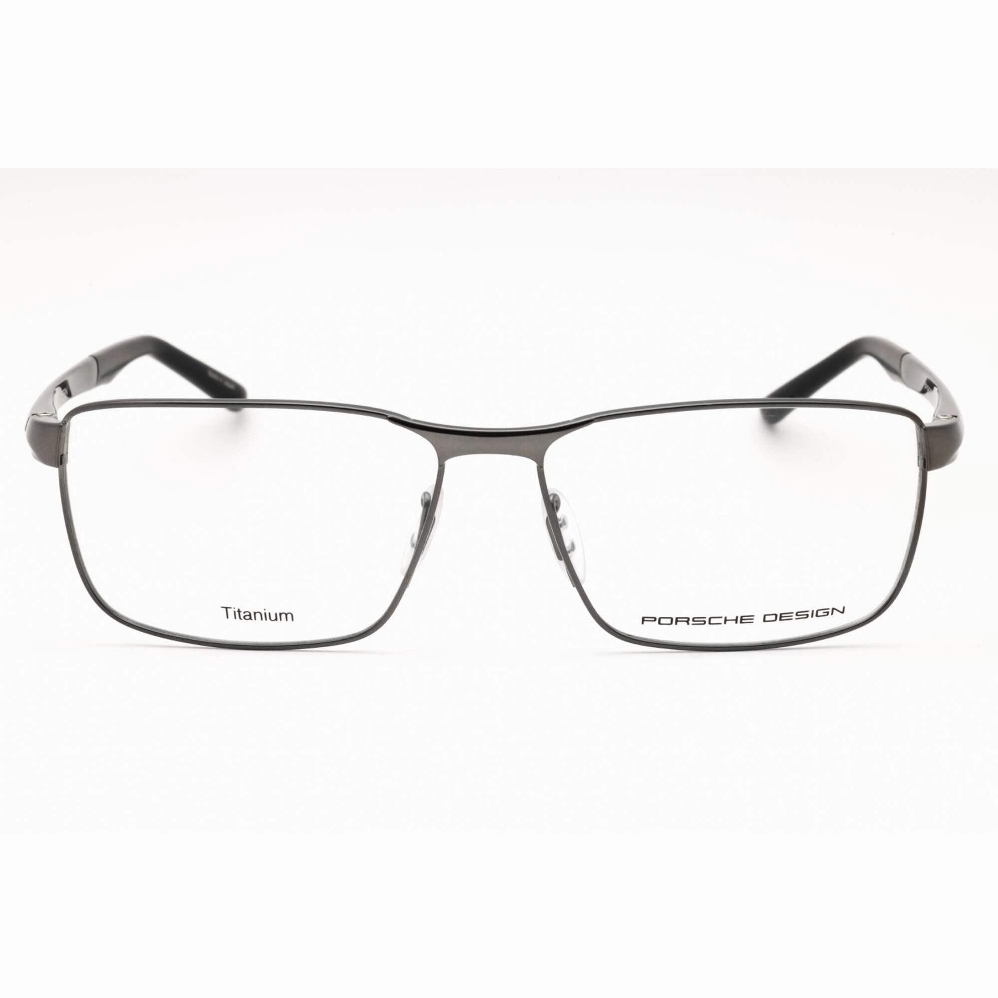 Porsche Men's Eyeglasses - Dark Grey Metal Rectangular Shape Full Rim Frame | P8273 D