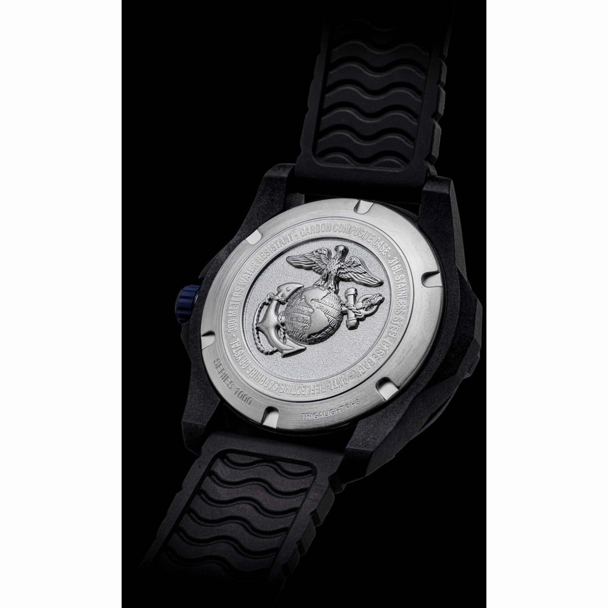 ProTek Men's Watch - USMC Series Quartz Black and Brown Dial Rubber Strap Dive | 1016