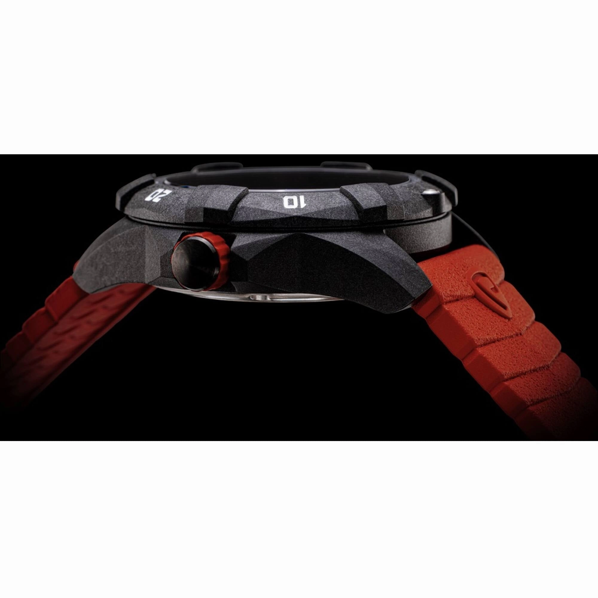 ProTek Men's Watch - USMC Series Quartz Black Dial Red Genuine Rubber Strap | 1012R