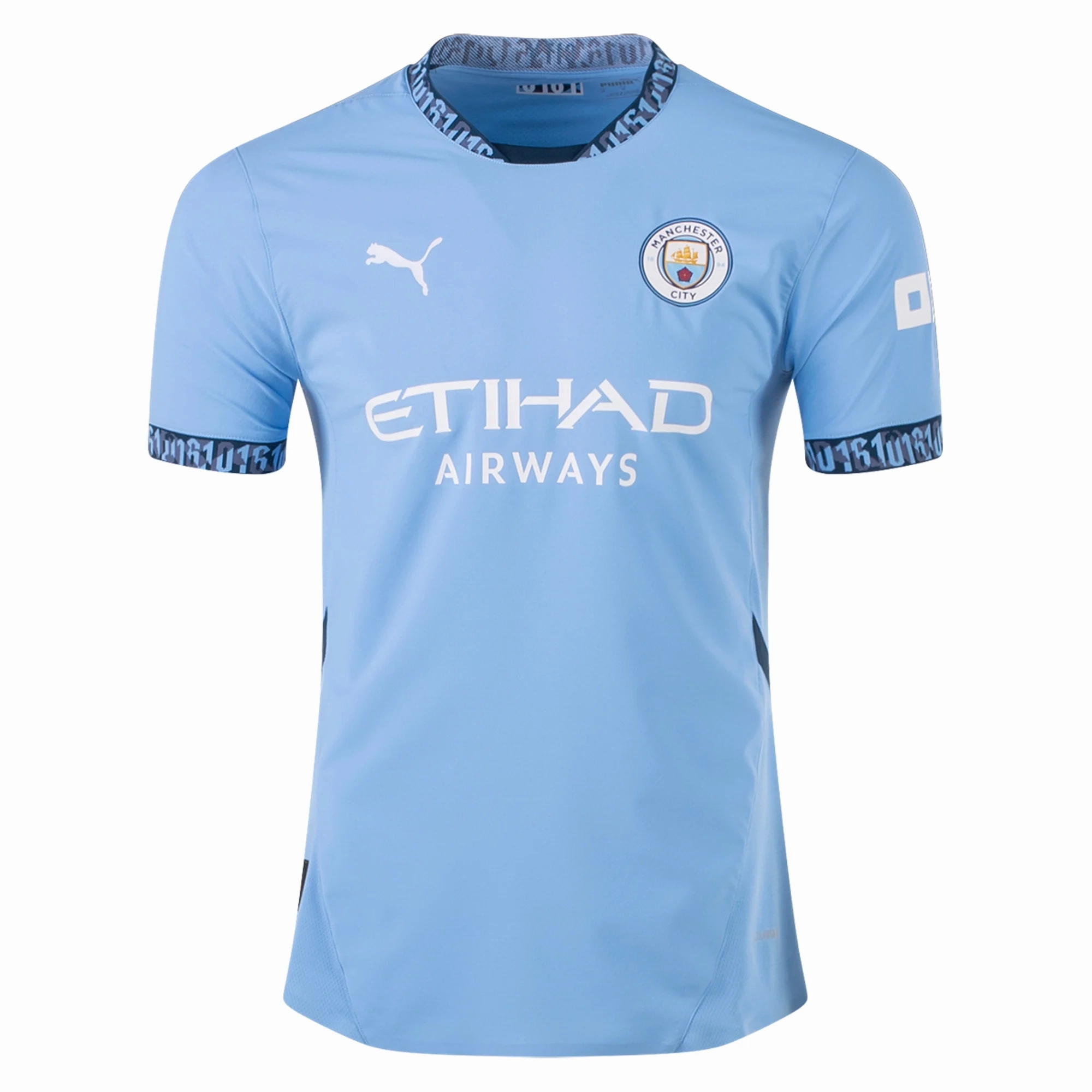 Puma Manchester City Jack Grealish Authentic Home Jersey w/ EPL   No Room For Racism Patch 24/25 (Team Light Blue/Marine Blue)