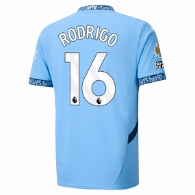 Puma Manchester City Rodrigo Authentic Home Jersey w/ EPL   No Room For Racism Patch 24/25 (Team Light Blue/Marine Blue)