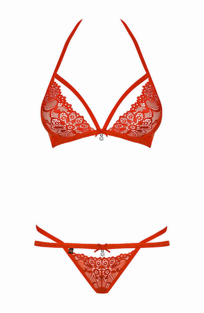 Red lace bra & panty set - The Waiting Game