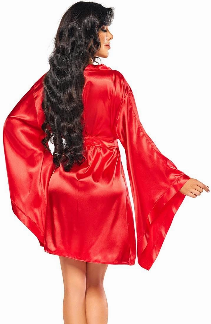 Red satin robe - Kandi